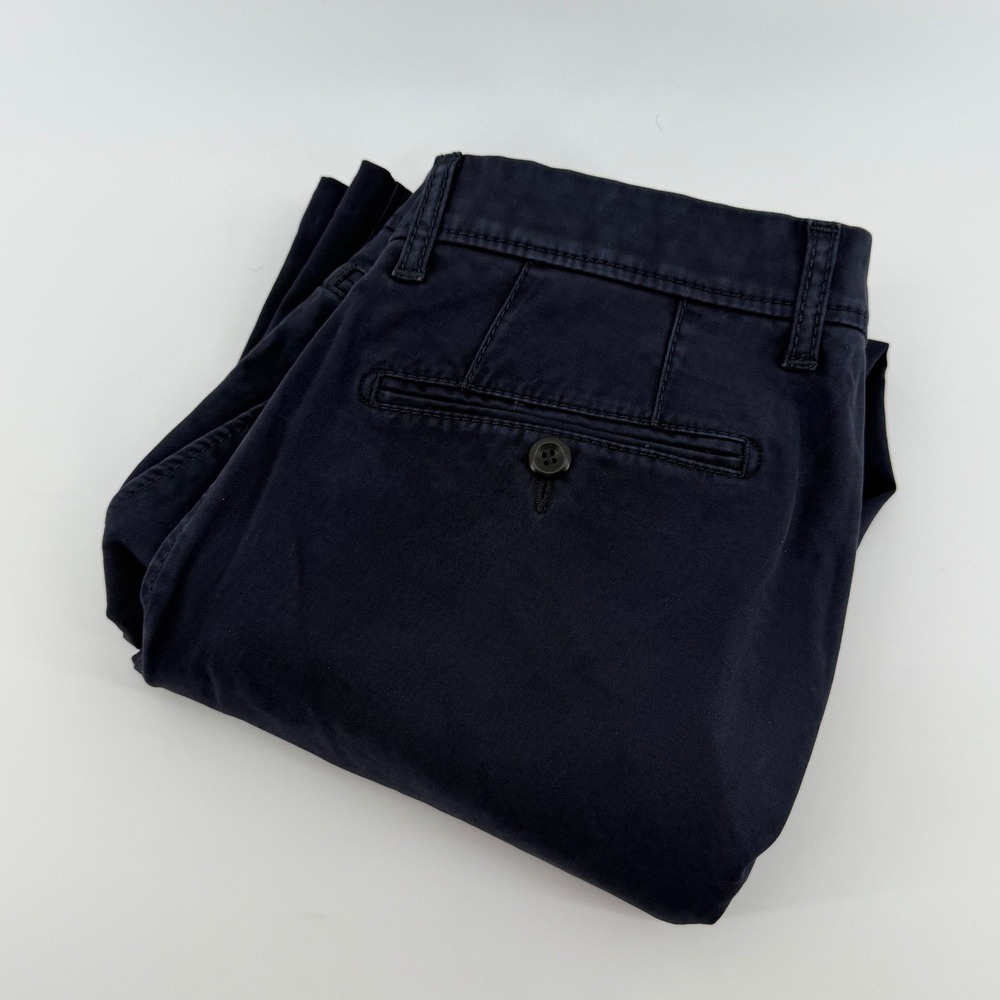 Brax Evans Navy Blue Chino Pants Mens 33x32 Flat Front Trousers 89-1907/22